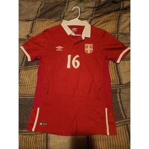 Serbia 2016/2017 Player Issue Matchworn Home Soccer Jersey Size M